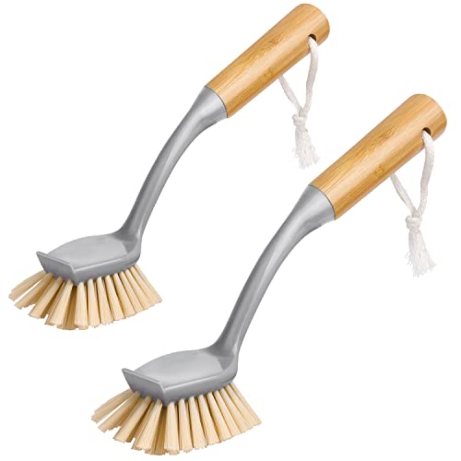 Dish Brush Bamboo - فرشاة أطباق بمقبض من الخيزران مع
