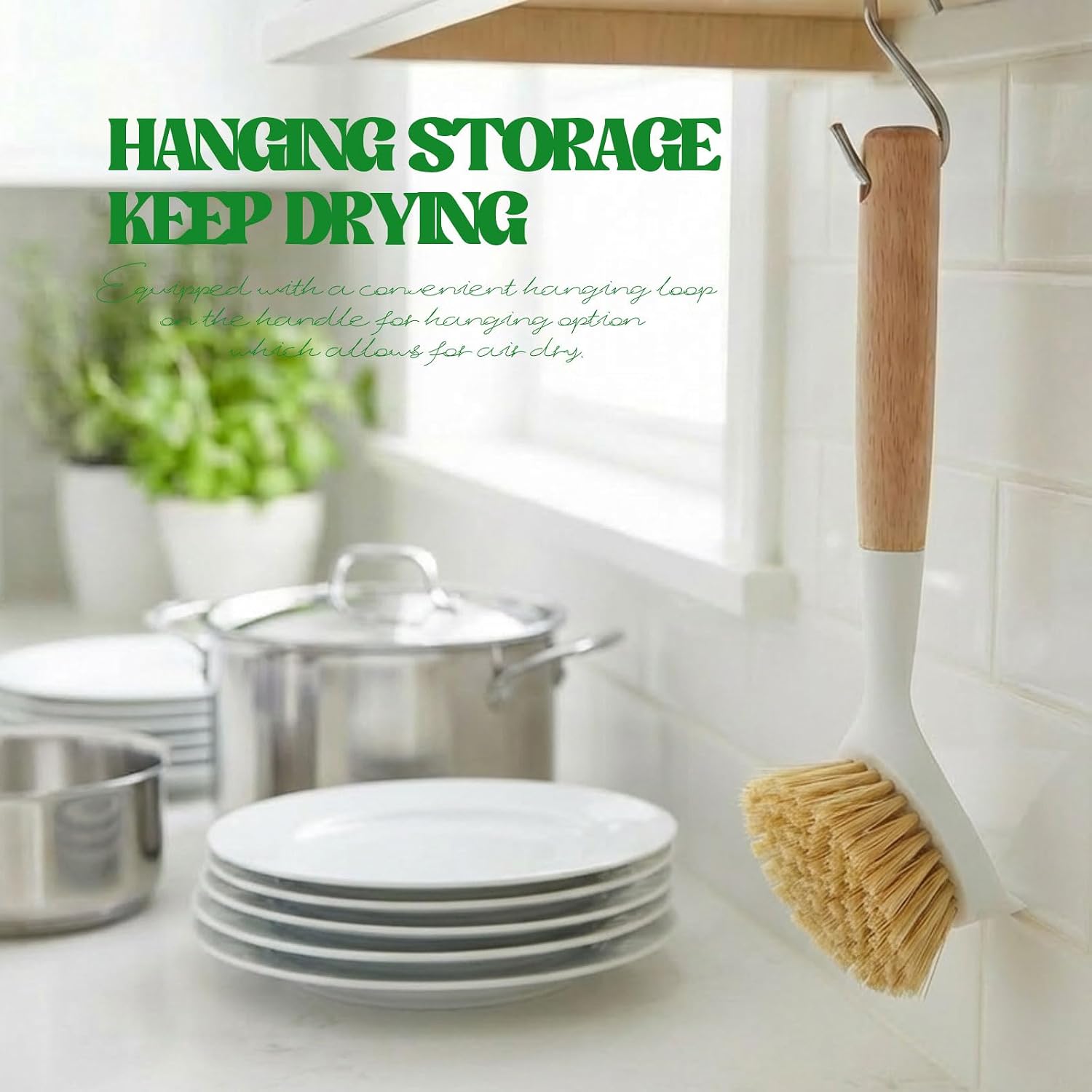 مجموعة من 6 قطع فرشاة واسفنجة  - مراجعة Dish Brush Bamboo وسعره