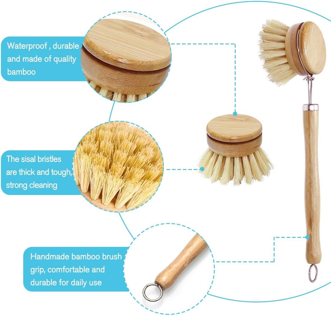فرش تنظيف الأطباق من الخيزران، - مراجعة Dish Brush Bamboo وسعره