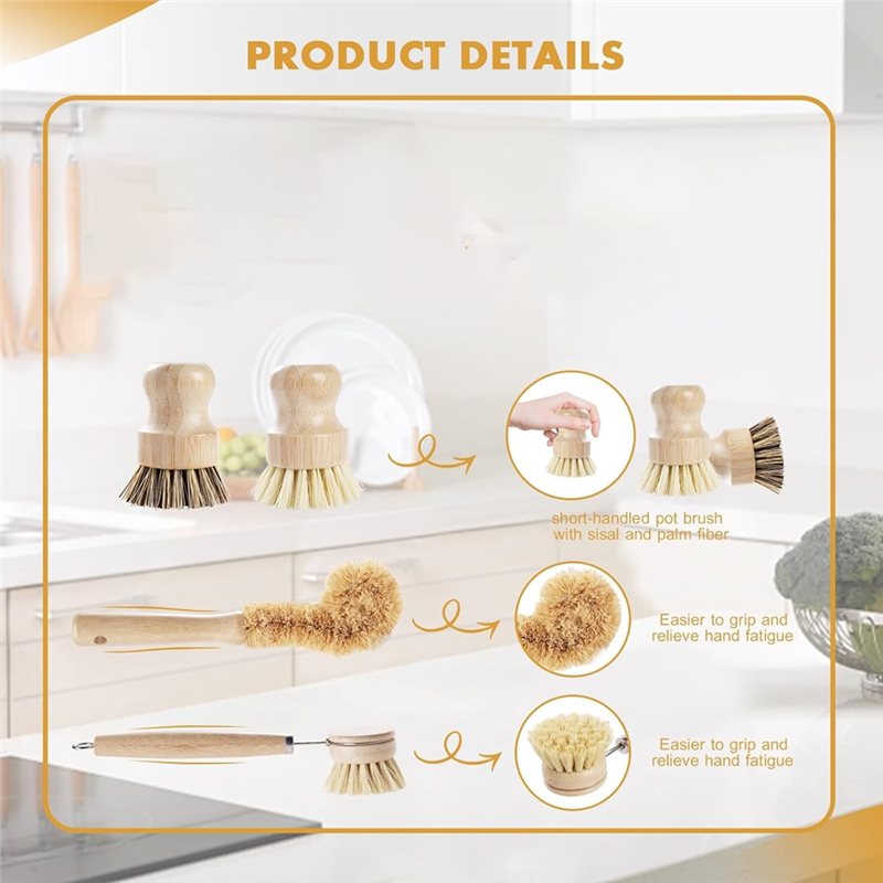 مجموعة فرش تنظيف الأطباق من ال - مراجعة Dish Brush Bamboo وسعره