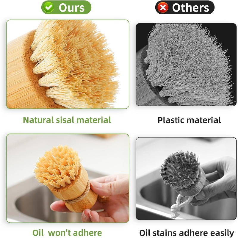 فرشاة تنظيف الأطباق المصنوعة م - مراجعة Dish Brush Bamboo وسعره